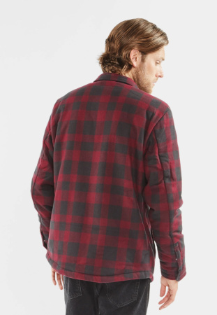 Куртка Sherpa Vintage, цвет Burgundy Check МОДЕЛЬ 2