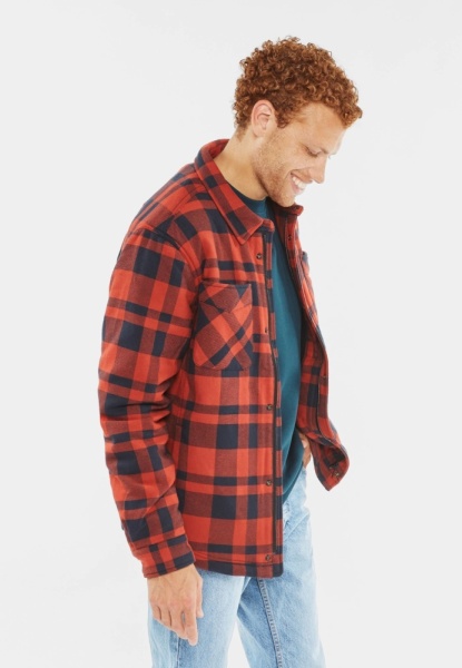 Куртка-рубашка DARVIN Vintage, цвет Orange Check МОДЕЛЬ 3