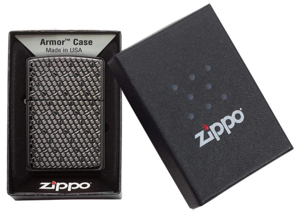 Зажигалка Zippo Armor Black Ice глянцевая, цвет черный 4