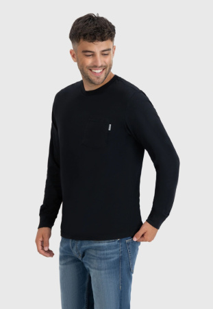 Лонгслив Grant pocket Vintage, цвет Black МОДЕЛЬ 3
