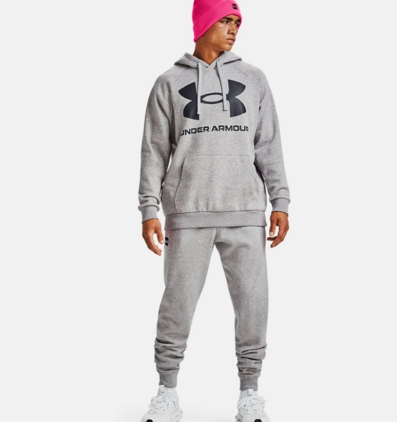 Толстовка Rival Fleece Big Logo Under Armour, цвет Grey 6