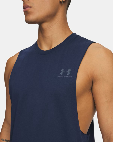Майка M Left Chest Cut Off Under Armour, цвет Academy Downpour Grey 3