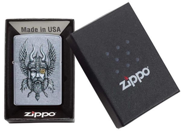 Зажигалка Zippo Viking Warrior с покрытием Street Chrome, цвет серебристая 29871 4