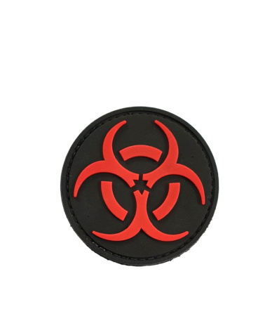 Шеврон Biohazard круг PVC 5 см. Чёрно-красный. 900х1200