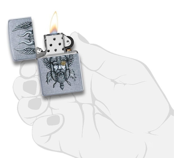 Зажигалка Zippo Viking Warrior с покрытием Street Chrome, цвет серебристая 29871 3