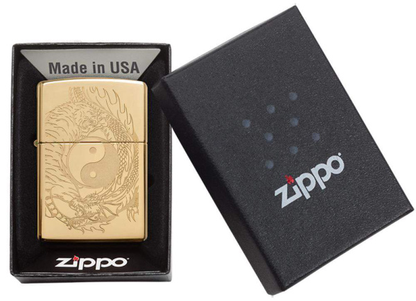 Зажигалка Zippo Classic High Polish Brass, цвет золотистый 4