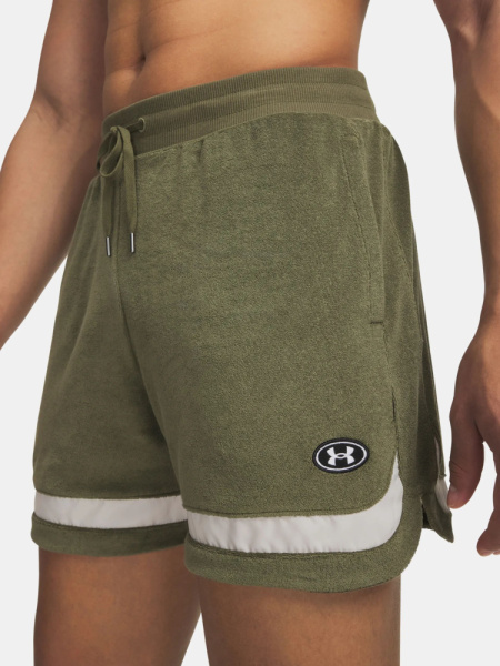 Шорты M Icon SW Terry Under Armour, цвет Marine OD Green White 3