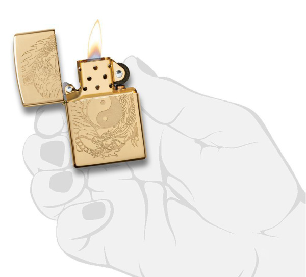 Зажигалка Zippo Classic High Polish Brass, цвет золотистый 3