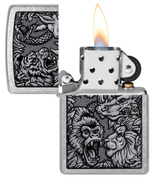 Зажигалка Zippo Jungle, Street Chrome, цвет серебристый 3