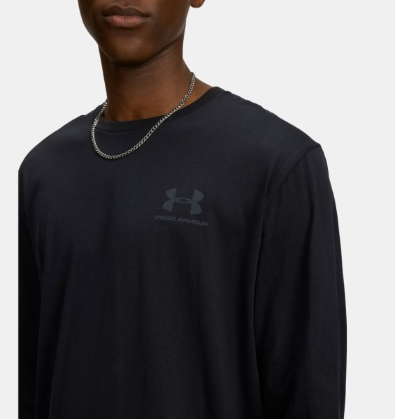 Лонгслив Sportstyle Left Chest Under Armour, цвет Black Pitch Gray 3