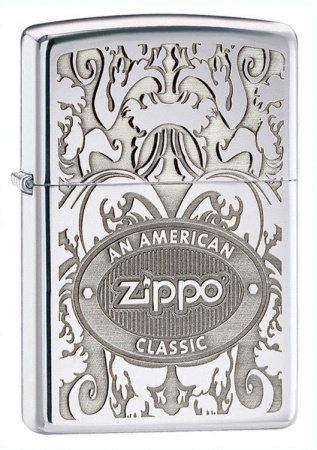 Зажигалка Zippo High Polish глянцевая, цвет серебристый