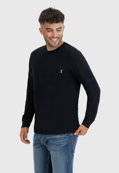 Лонгслив Grant pocket Vintage, цвет Black МОДЕЛЬ 3