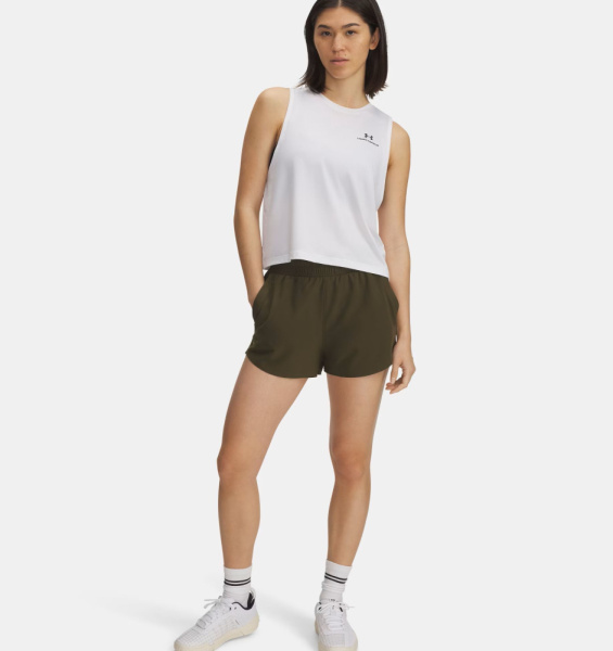 Шорты W Flex Woven 3in Under Armour, цвет Expedition Green 3