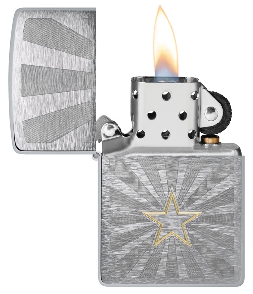Зажигалка Zippo Star, Brushed Chrome, цвет серебристый 3