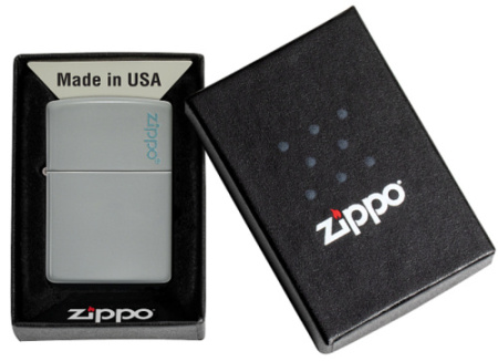 Зажигалка Zippo Classic, Flat Grey, серая, глянцевая 4