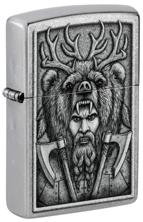 Зажигалка Zippo Barbarian, Street Chrome, цвет серебристый