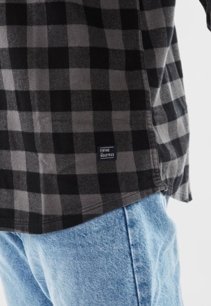 Рубашка Harley Vintage, цвет Grey Check МОДЕЛЬ 4