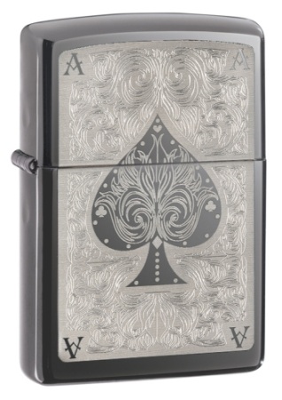 Зажигалка Zippo Classic, Black Ice, чёрная