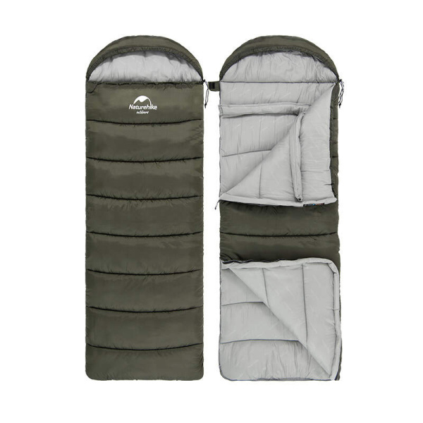 Спальный мешок Naturehike U350, молния слева, цвет зеленый 4