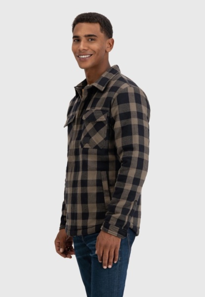 Куртка Sherpa Vintage, цвет Beige Check МОДЕЛЬ 4