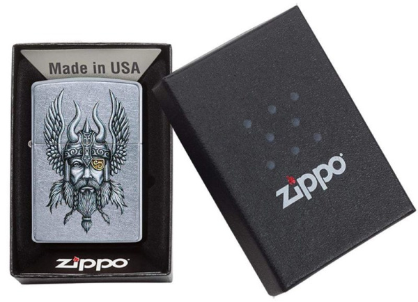 Зажигалка Zippo Viking Warrior с покрытием Street Chrome, цвет серебристая 29871 4