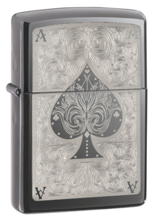 Зажигалка Zippo Classic, Black Ice, чёрная