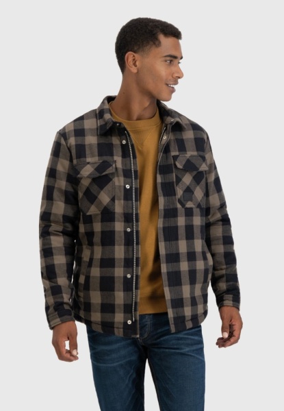 Куртка Sherpa Vintage, цвет Beige Check МОДЕЛЬ 3