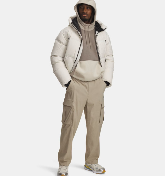 Толстовка M Icon HW Colorblocked UA, цвет Timberwolf Taupe 3