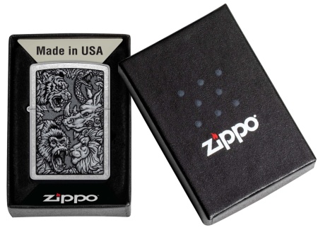 Зажигалка Zippo Jungle, Street Chrome, цвет серебристый 5