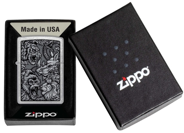 Зажигалка Zippo Jungle, Street Chrome, цвет серебристый 5