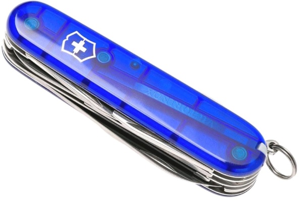 Нож перочинный Victorinox Huntsman полупрозрачный синий 7