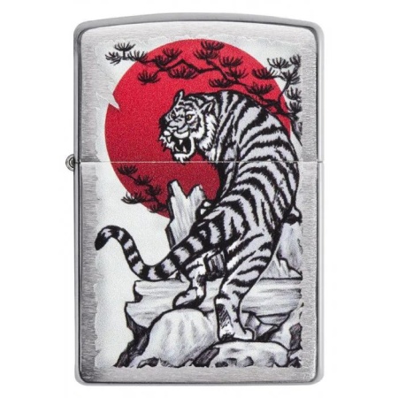Зажигалка Zippo Asian Tiger, Brushed Chrome, цвет серебристый 3