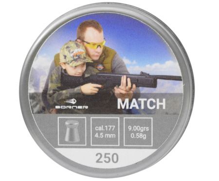 Пули пневматические BORNER Match 4.5 мм, 250 шт.