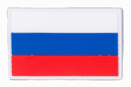 Нашивка Флаг России 6-574 на белом фоне