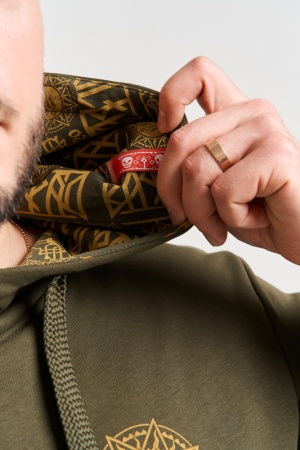 Худи Варгградъ «Солнце за нас-2», цвет хаки жёлтый бн 7