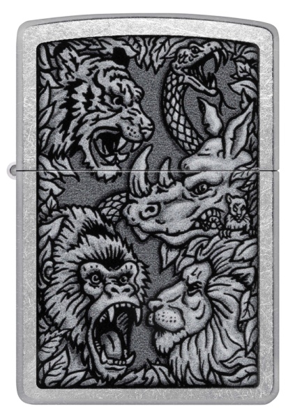 Зажигалка Zippo Jungle, Street Chrome, цвет серебристый 2