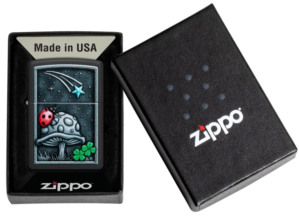 Зажигалка Zippo Ladybug, Black Matte, цвет черный 5