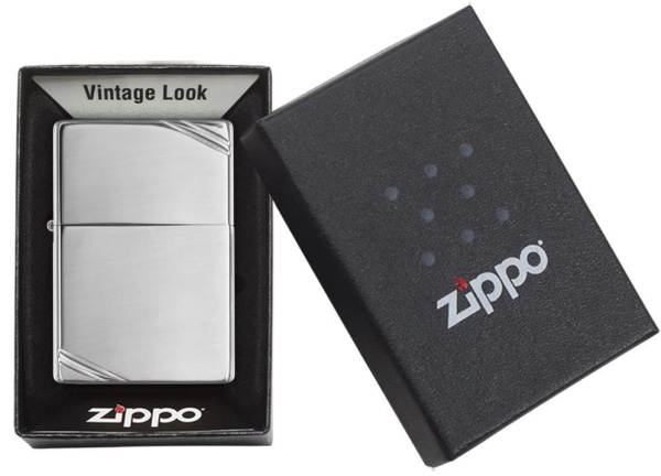 Зажигалка Zippo с полосками, с покрытием High Polish Chrome, цвет серебристый 4