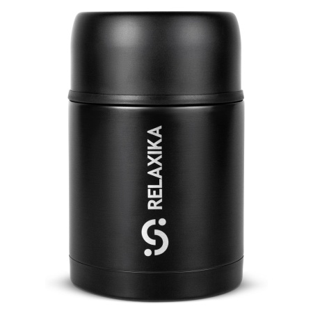 Термос для еды Relaxika 301 (0,7 л) в термочехле, черный