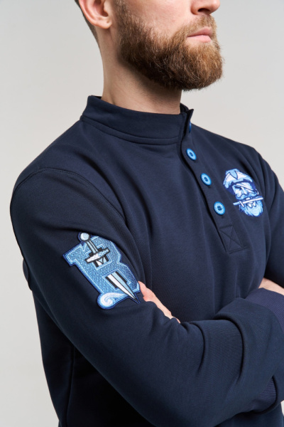Косоворотка-свитшот Варгградъ Ушкуйник, цвет темно-синий модель 4