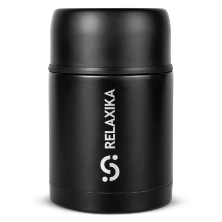 Термос для еды Relaxika 301 (0,7 л) в термочехле, черный