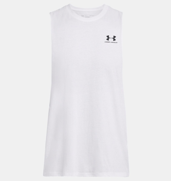 Майка M Left Chest Cut Off Under Armour, цвет White 6