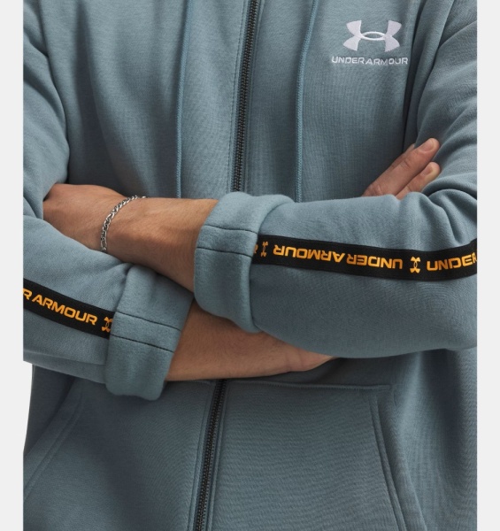 Толстовка Icon Fleece FZ Taping Under Armour, цвет Jasper Blue 3