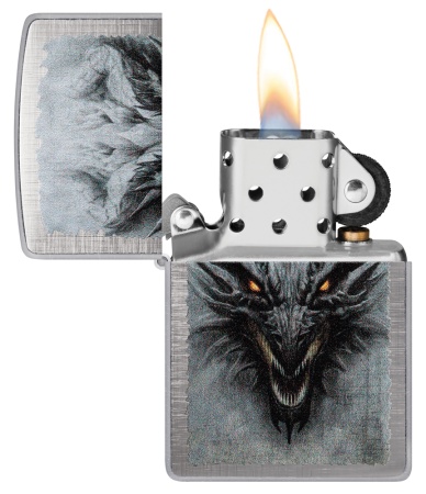 Зажигалка Zippo Dragon, Linen Weave, цвет серебристый 3