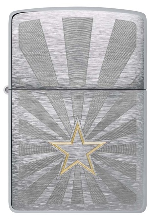 Зажигалка Zippo Star, Brushed Chrome, цвет серебристый 2