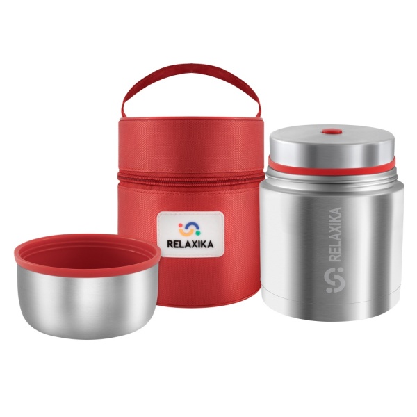 Термос для еды Relaxika 301 (0,5 л) в термочехле, стальной 7