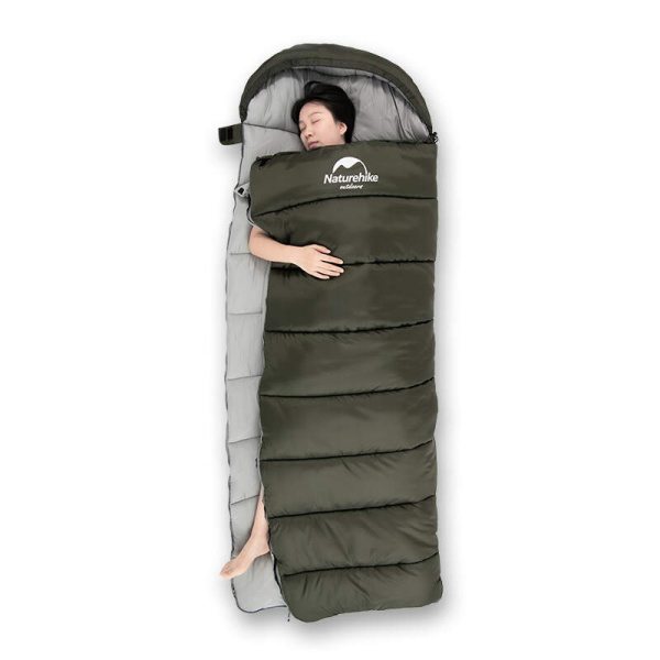 Спальный мешок Naturehike U350, молния слева, цвет зеленый 2