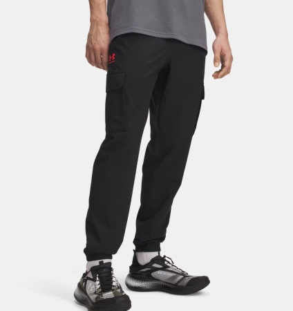 Брюки M Vibe Woven Cargo Under Armour, цвет Black Racer Red
