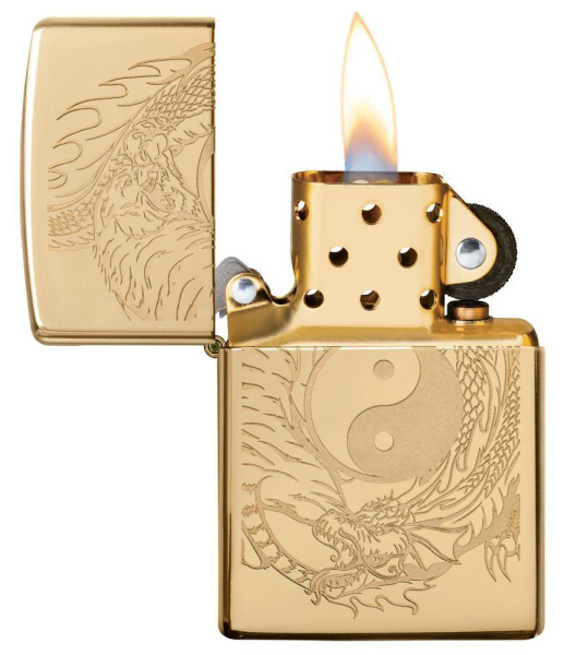 Зажигалка Zippo Classic High Polish Brass, цвет золотистый 2