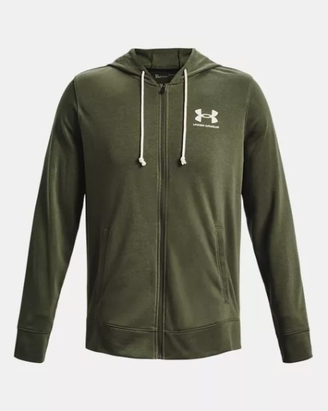 Толстовка Rival Terry LC FZ Under Armour, цвет Green 5